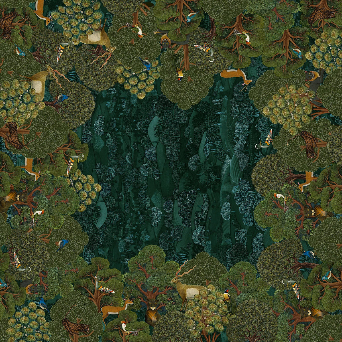Madikwe - Nappe en lin premium avec wildlife-inspired imprimé, 110 × 110 cm