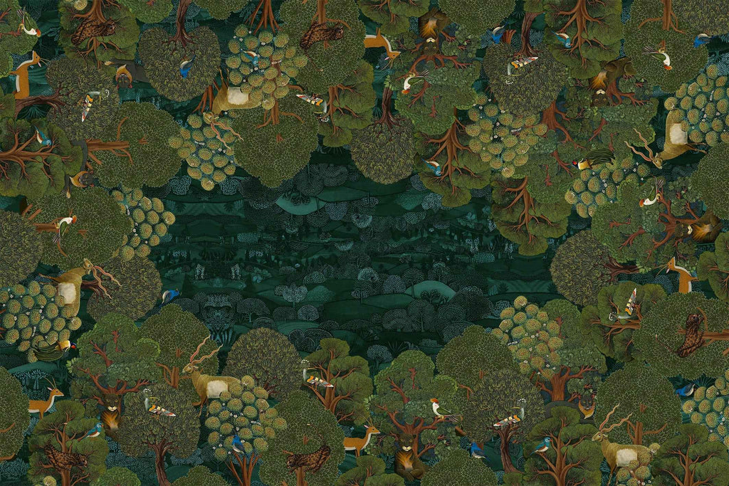 Madikwe lino premium mantel con wildlife-inspired print, 180 × 180 cm