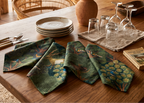Madikwe set of four Premium Linen napkins with wildlife print