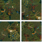 Madikwe set of four Premium Linen napkins with wildlife print, view 2
