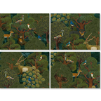 Madikwe set of four Premium Linen placemats with wildlife print, view 2