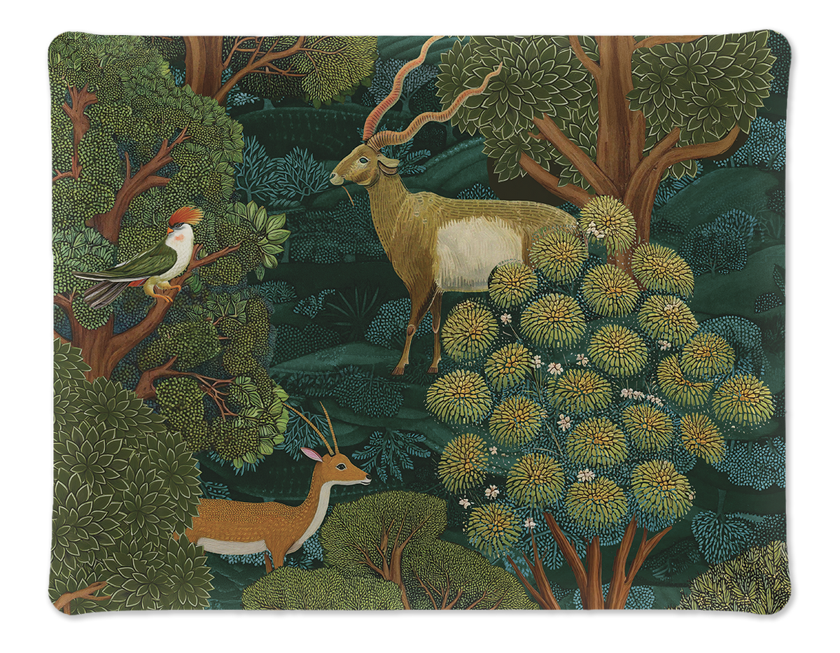 Madikwe acrylic tray avec digitally imprimé wildlife linen, 37 × 28 cm