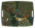 Madikwe acrylic tray with digitally printed wildlife linen, 54 × 43 cm