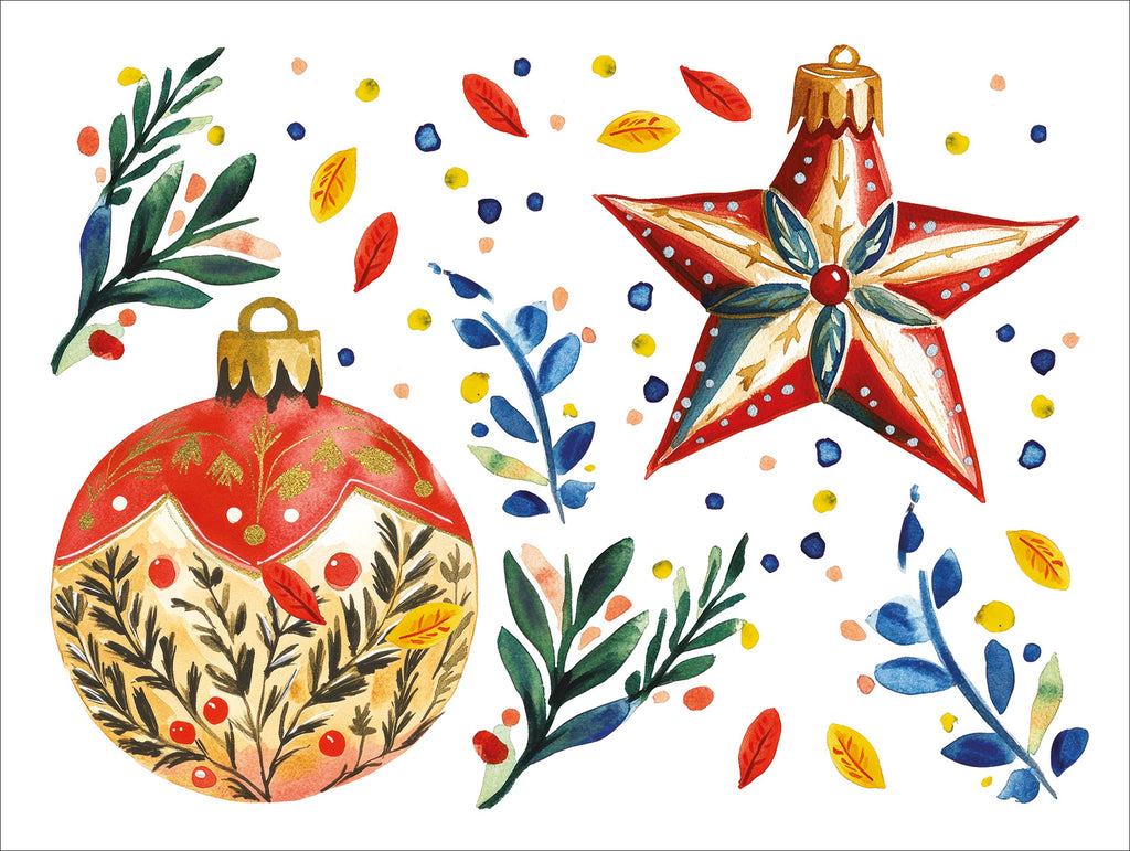 Set of 2 rectangular hardboard placemats «Magic Xmas», 100% Made in Italy - The Napking