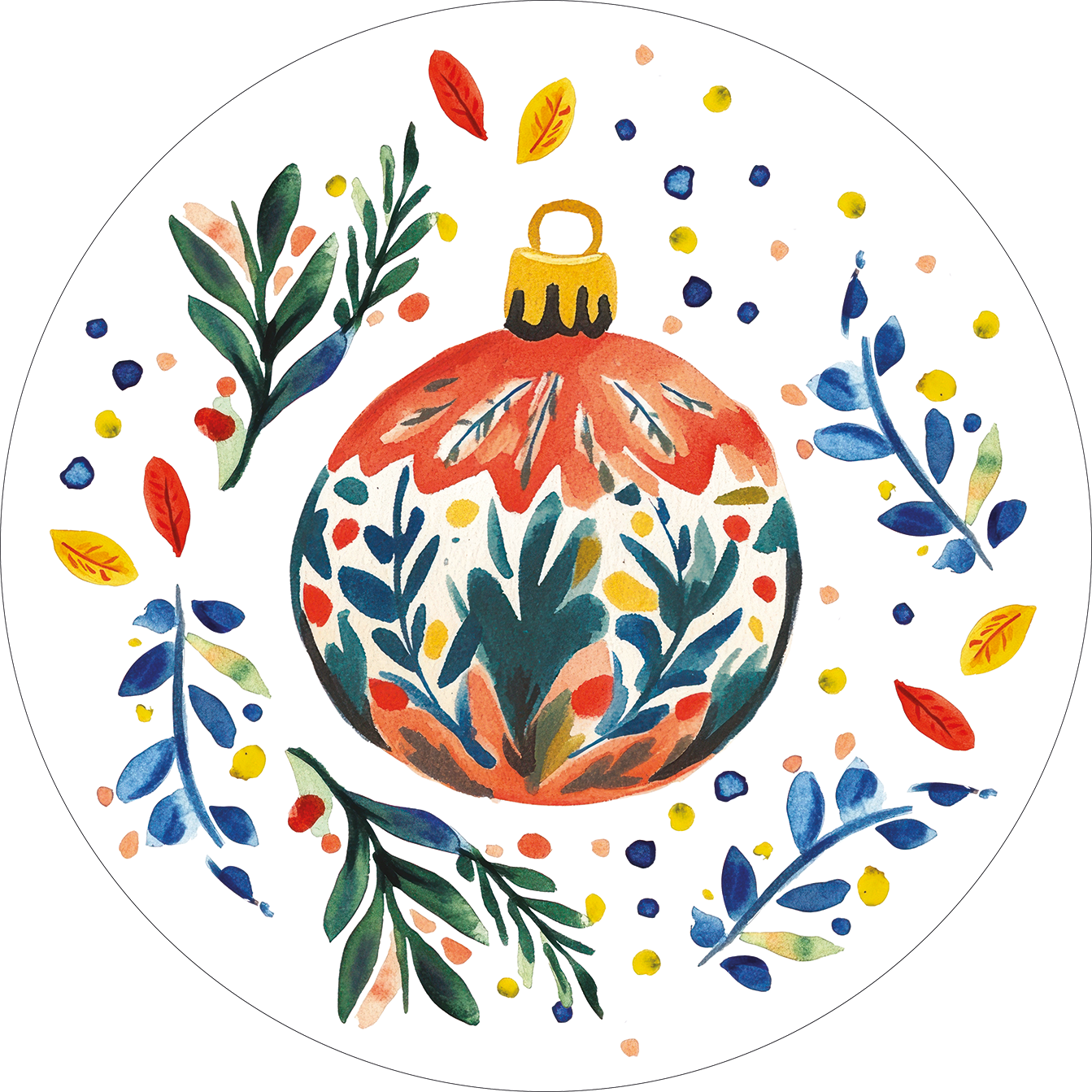 Set of 2 round hardboard placemats «Magic Xmas» 100% Made in Italy - The Napking