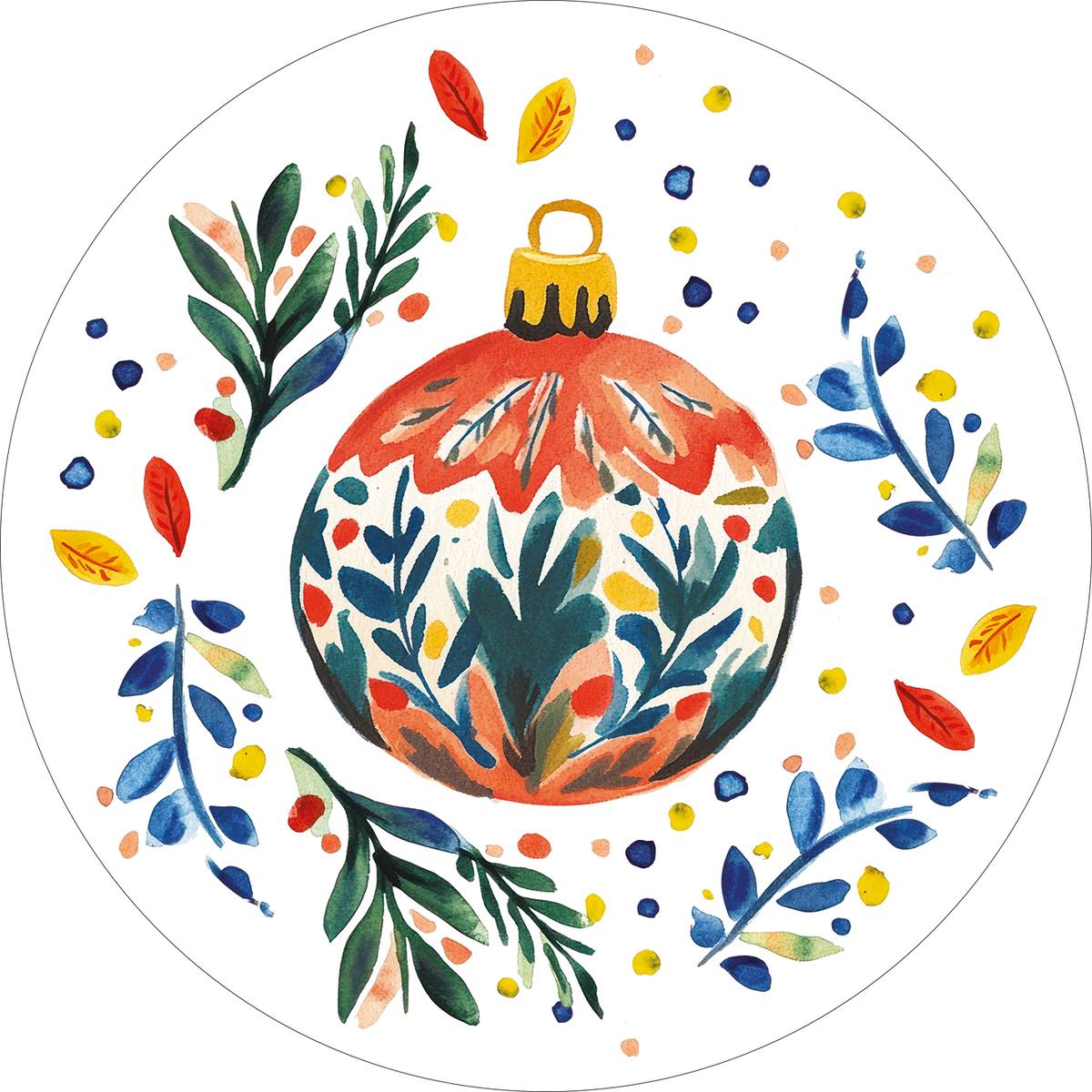 Set of 2 round hardboard manteles individuales «Magic Xmas» 100% Made in Italy - The Napking