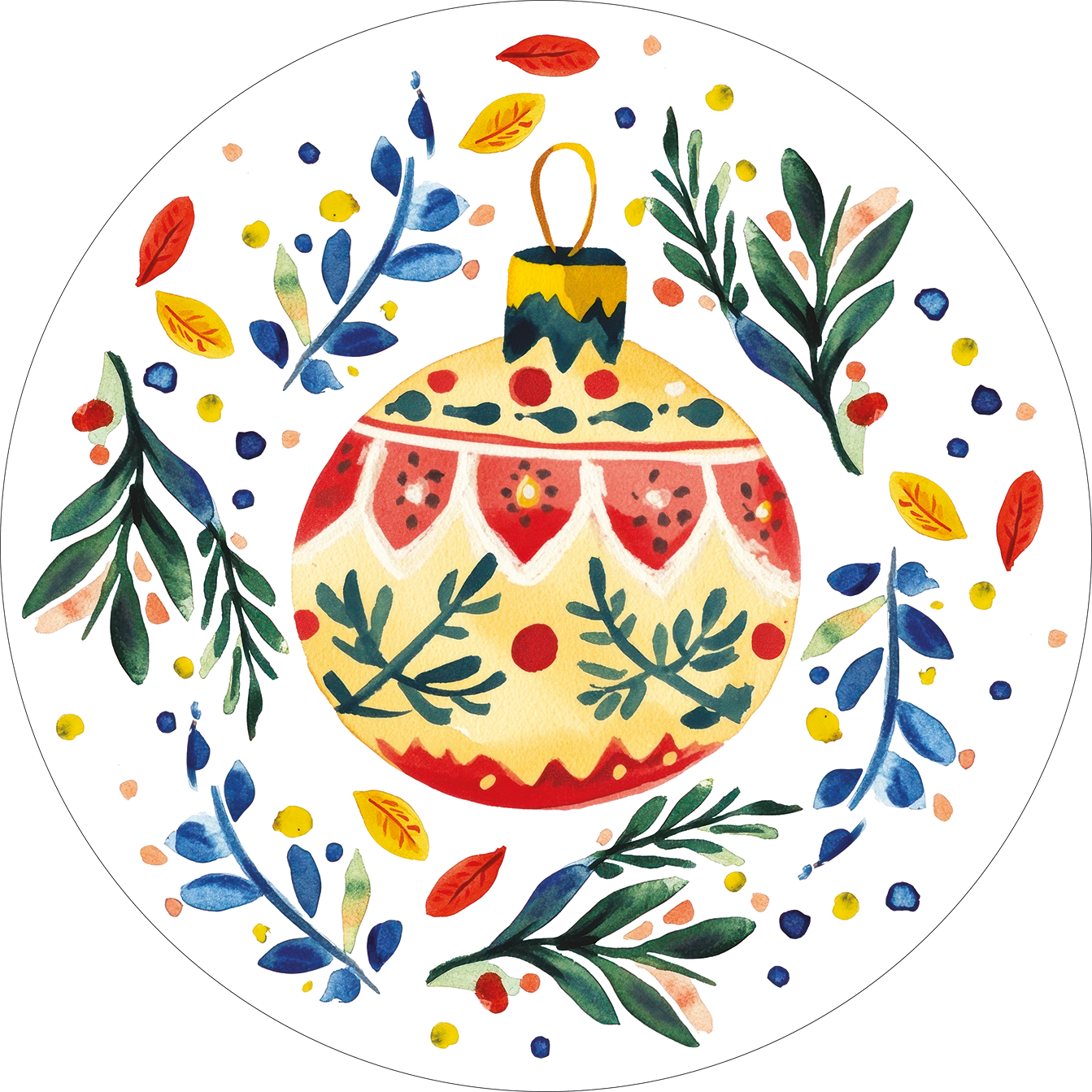 Set of 2 round hardboard placemats «Magic Xmas» 100% Made in Italy - The Napking