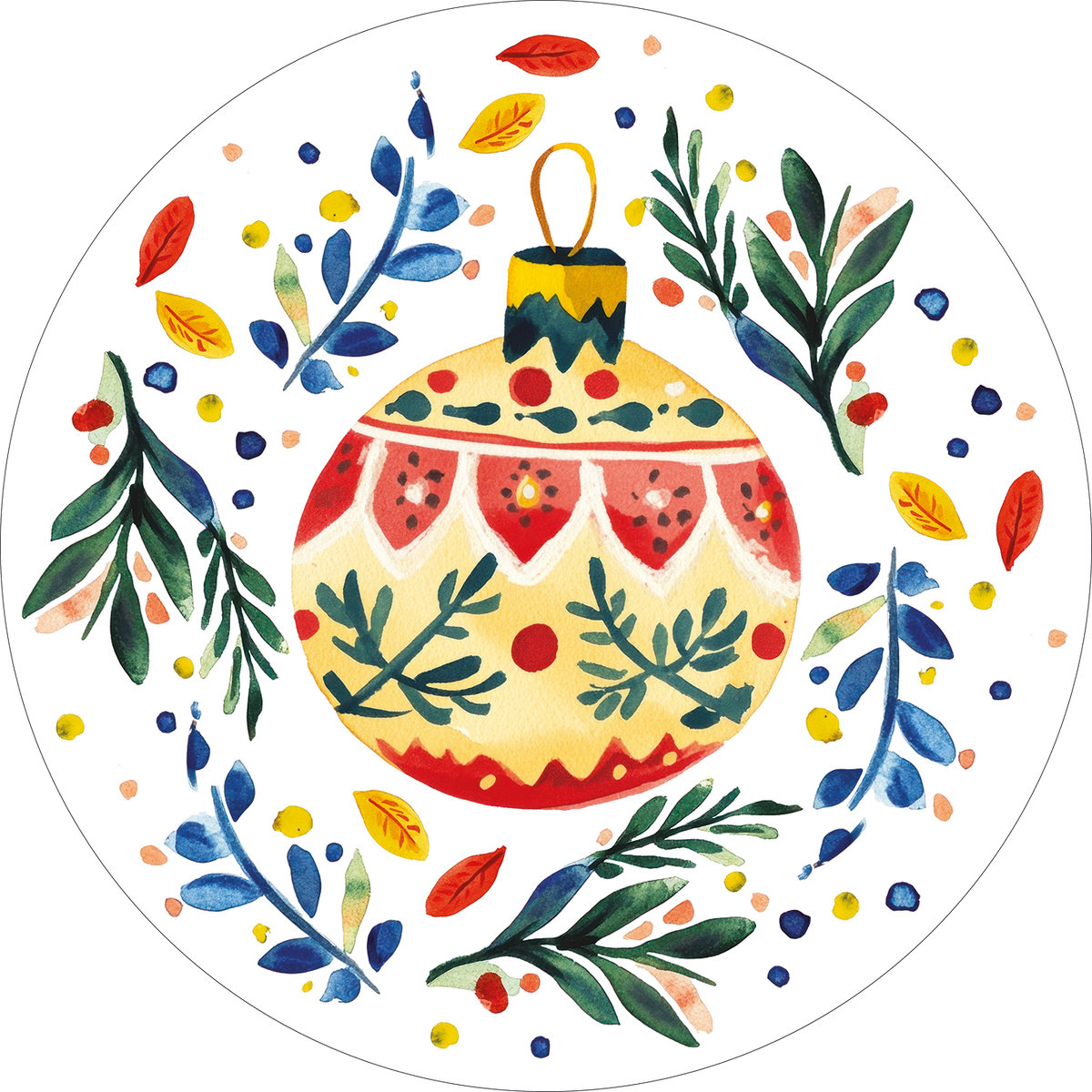 Set of 2 round hardboard manteles individuales «Magic Xmas» 100% Made in Italy - The Napking