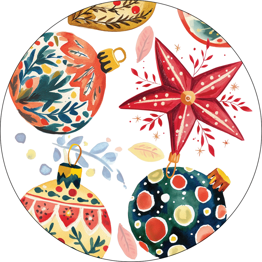 Set of 2 coasters «Magic Xmas» wood cork – 100% Made in Italy - The Napking