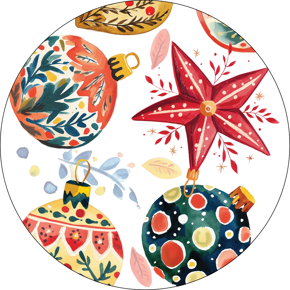 Set of 2 coasters «Magic Xmas» wood cork – 100% Made in Italy - The Napking