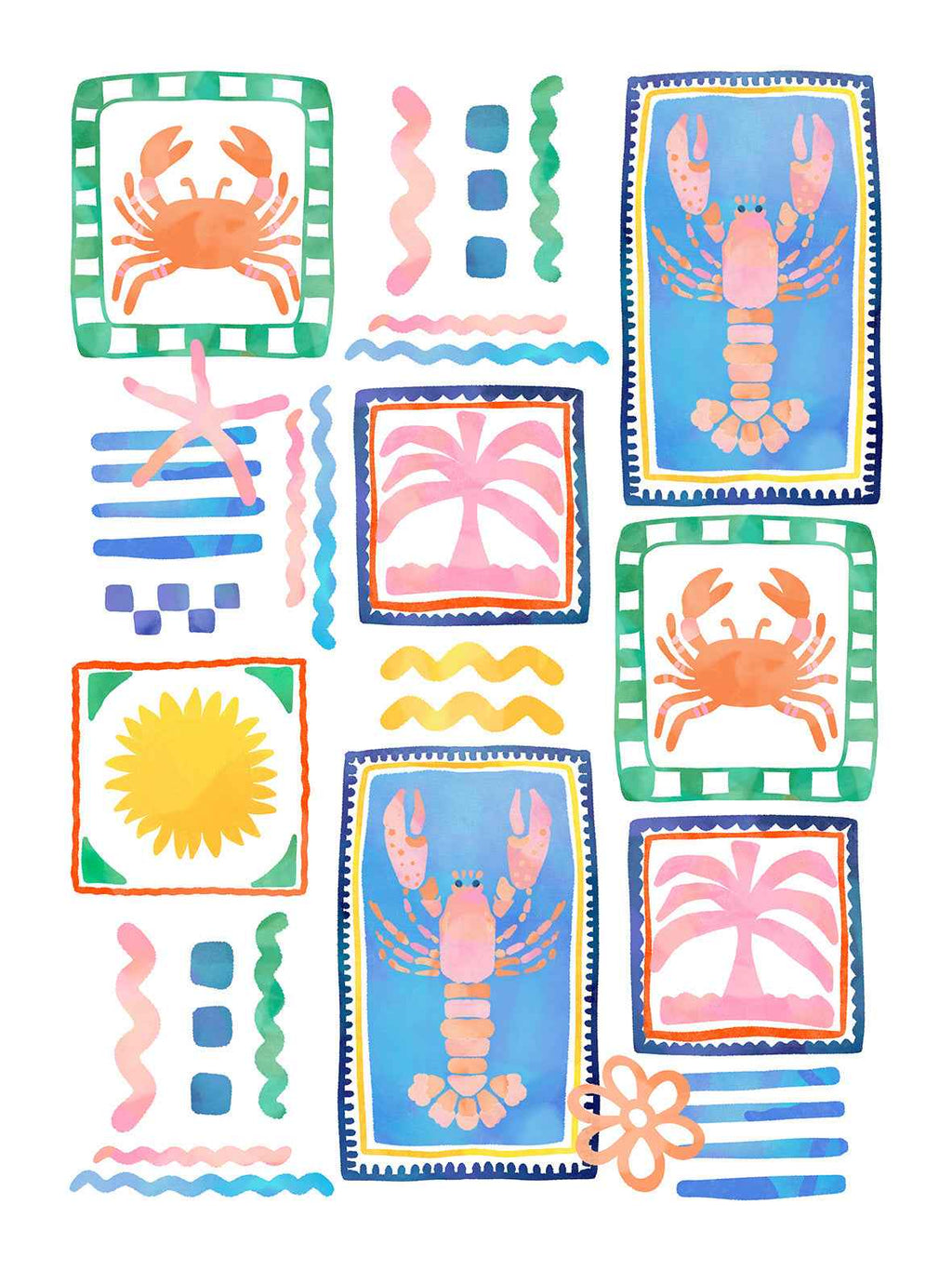 Kitchen Towels Marina Pop, 100% Made in Italy