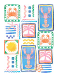 Kitchen Towels Marina Pop, 100% Made in Italy