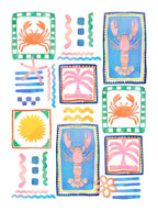 Kitchen Towels Marina Pop, 100% Made in Italy