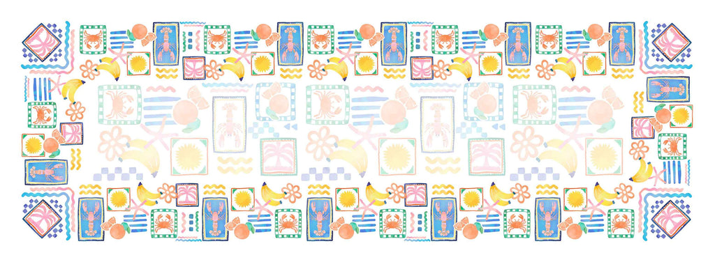 Cotton Satin Runner Marina Pop 100% Made in Italy