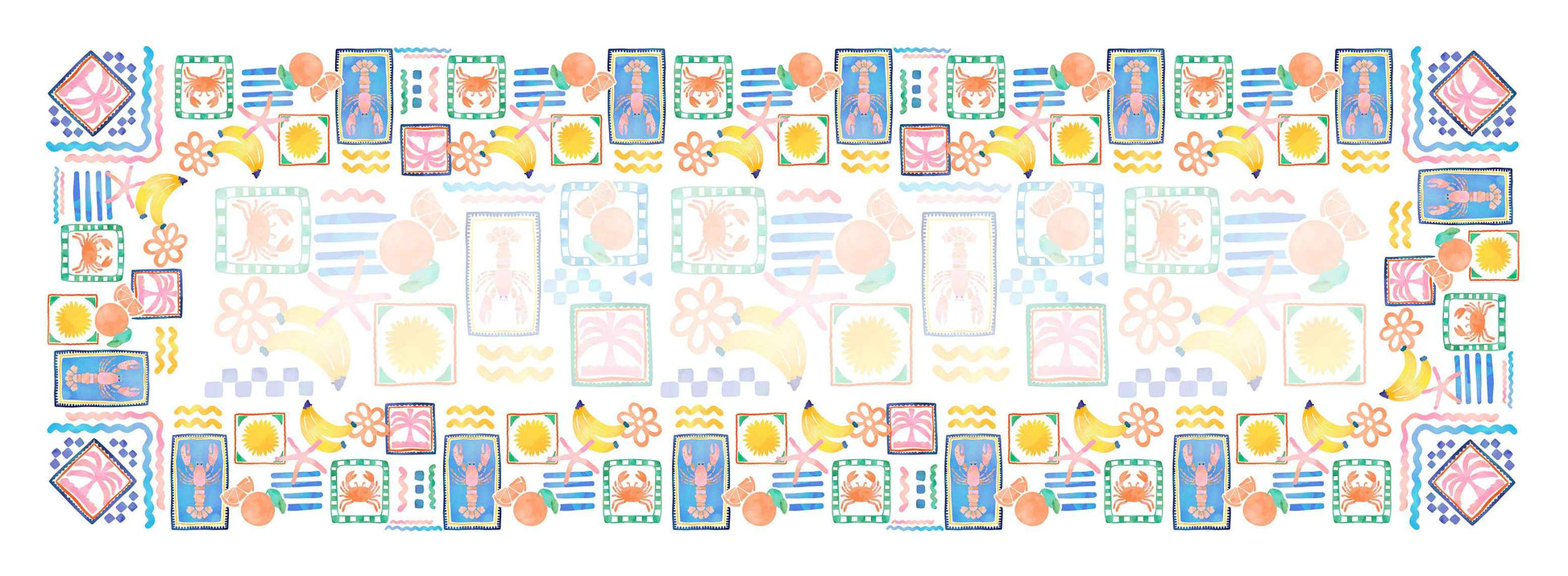 Cotton Satin Runner Marina Pop 100% Made in Italy