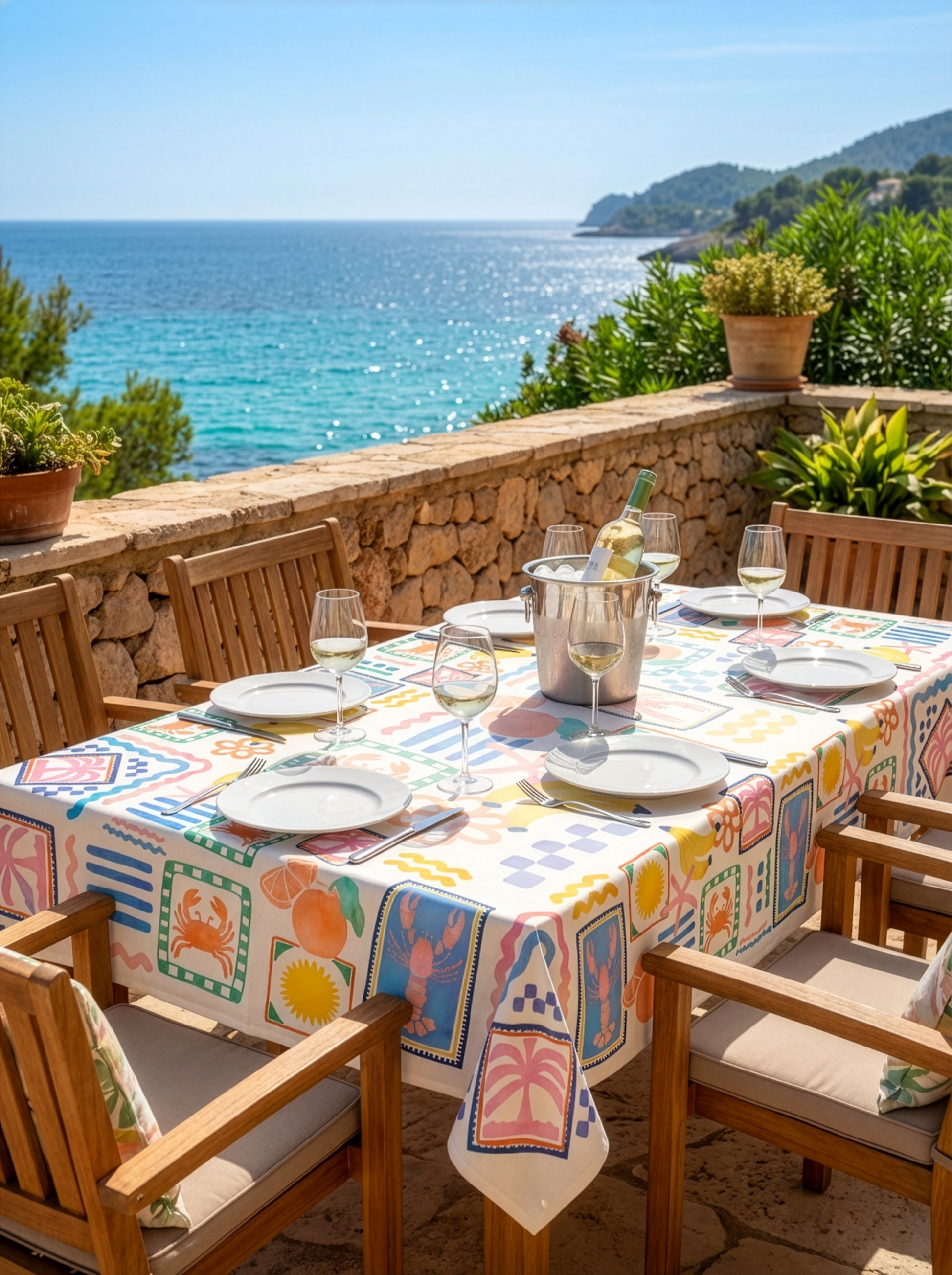 Satin Tablecloth Marina Pop 100% Made in Italy
