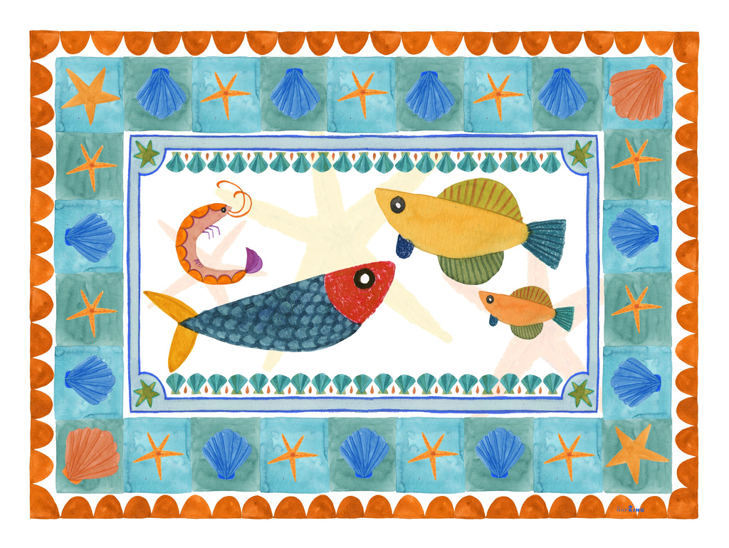 Set of 2 Marinella Stone Mat PVC placemats