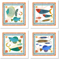 Lot de 4 serviettes en satin de coton Marinella 100% Made in Italy