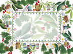 Menù di Natale Cotton Satin mantel con ilustrado Italian Christmas menu print, 160 × 220 cm
