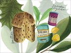Menù di Natale rectangular hardboard and cork placemats with illustrated Christmas menu print