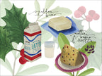 Menù di Natale rectangular hardboard and cork placemats with illustrated Christmas menu print, view 2