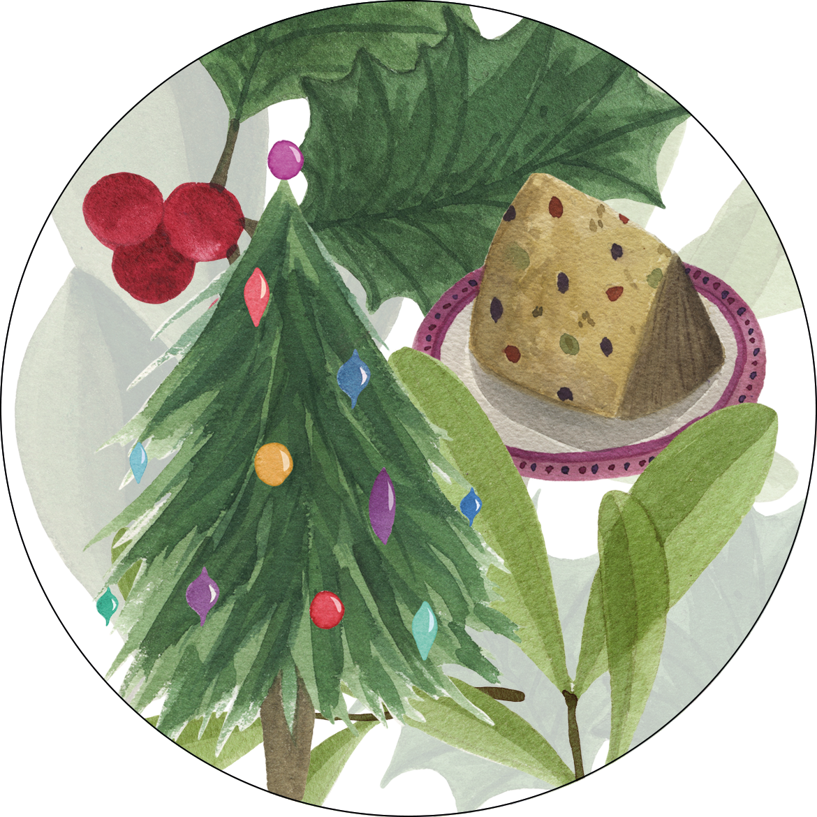 Set of 2 coasters «Menù di Natale» wood and cork - 100% Made in Italy - The Napking