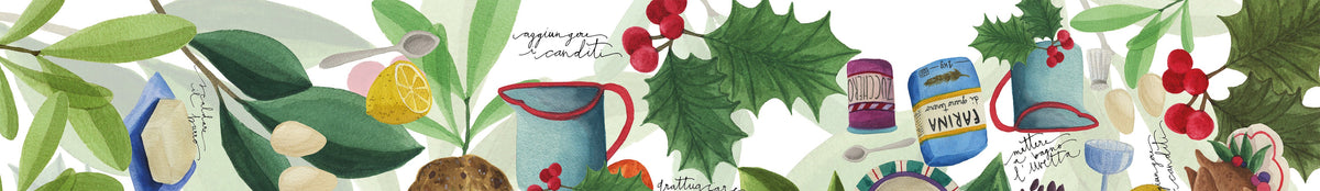 Chemin de table en satin de coton «Menù di Natale» 100% Made in Italy - The Napking