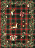 Merry Moments Premium Linen kitchen towel with festive print, view 3