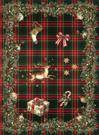 Merry Moments Premium Linen kitchen towel with festive print, view 3