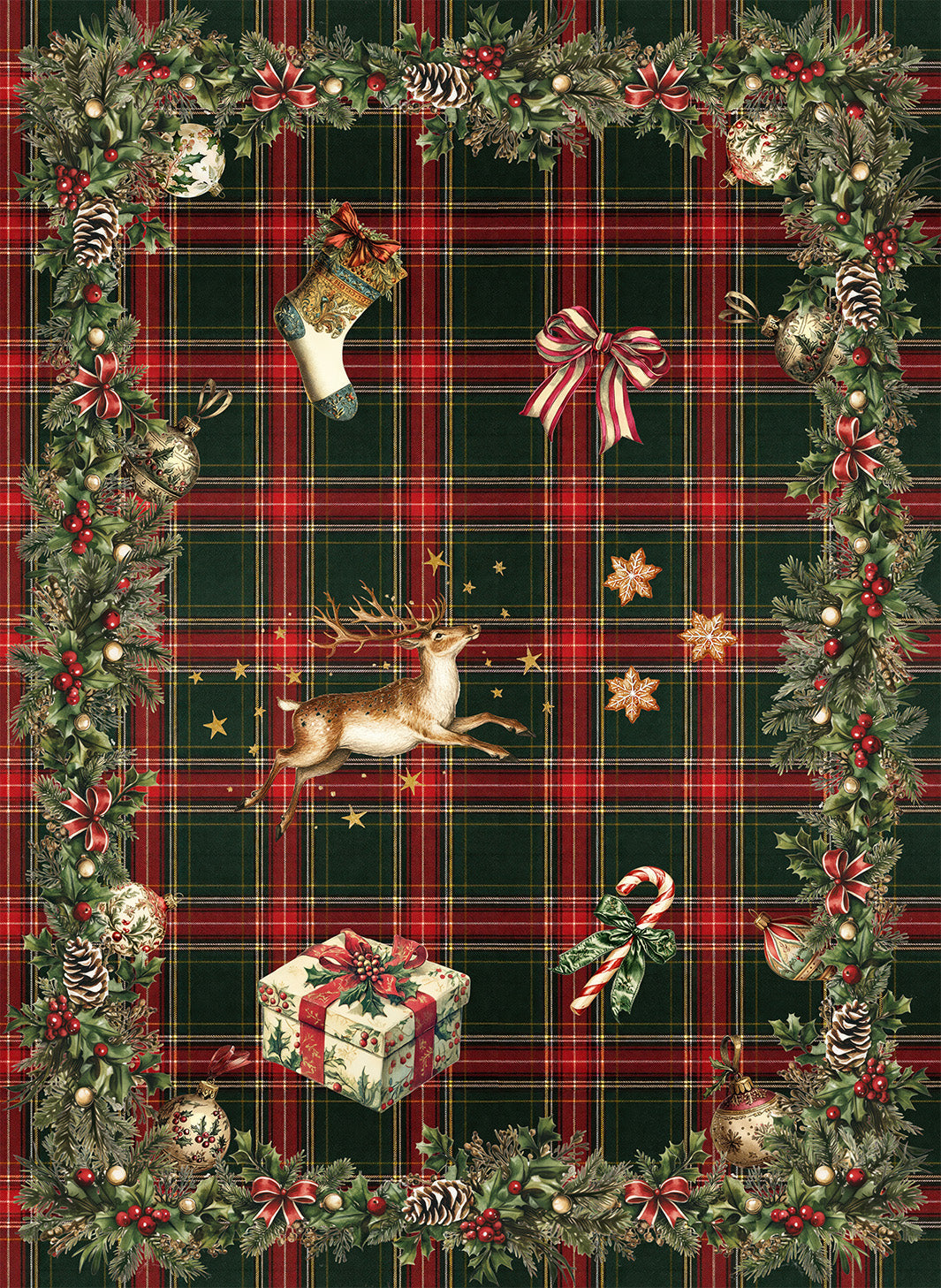 Merry Moments lino premium paño de cocina con estampado festivo, vista 3