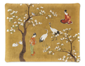 Ukiyo acrylic tray with digitally printed linen, 37 × 28