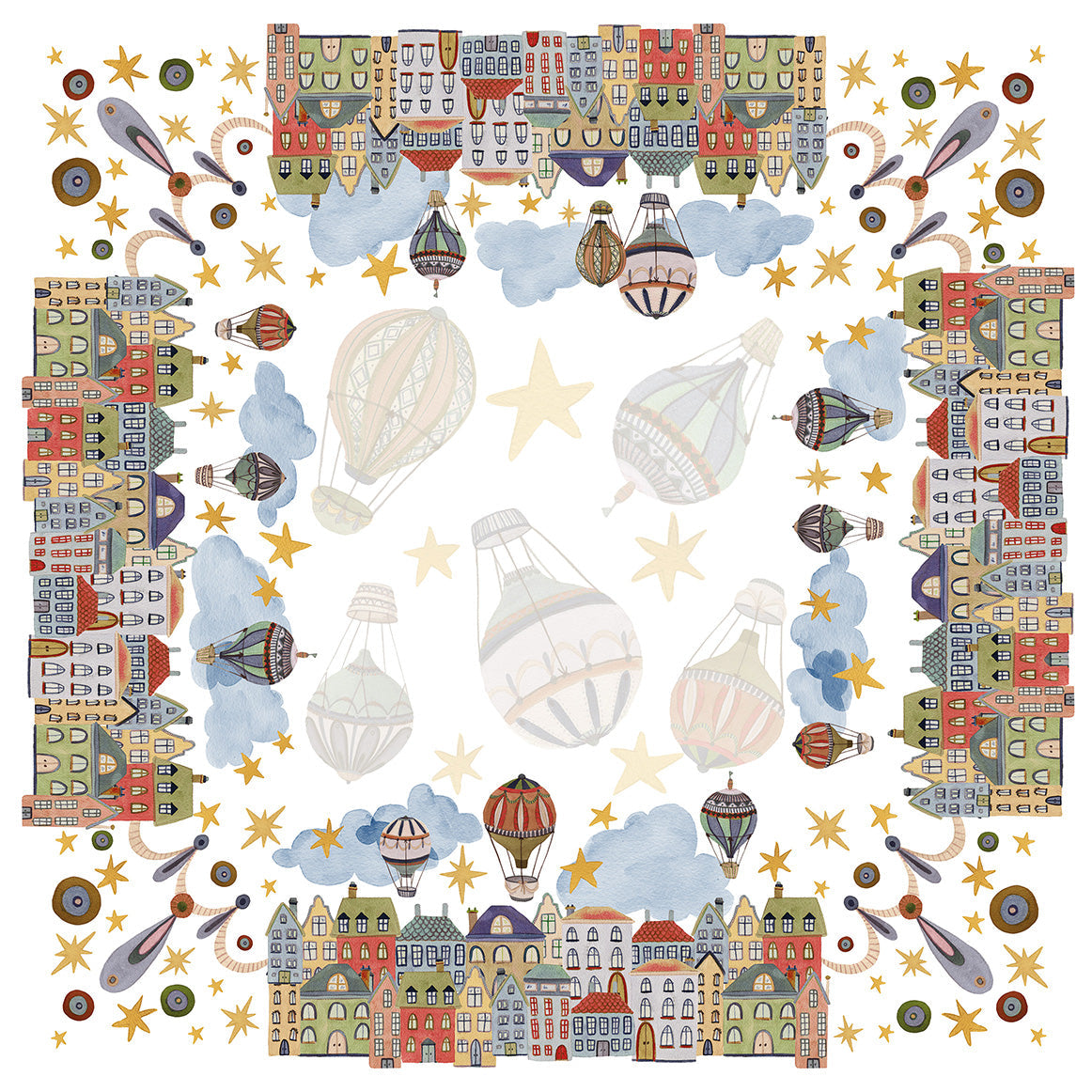 Nappe en satin de coton Mongolfiere 100% Made in Italy The Napking