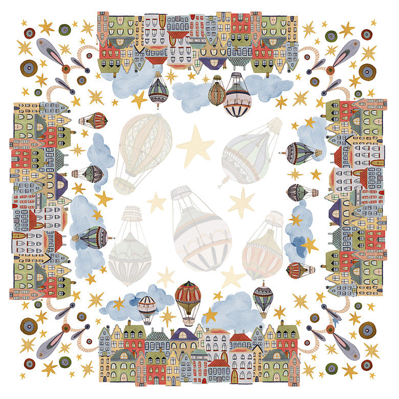 Nappe en satin de coton Mongolfiere 100% Made in Italy The Napking
