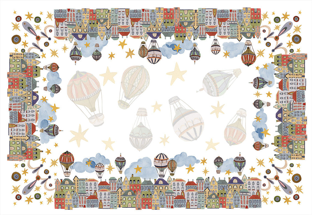 Satin Tablecloth Mongolfiere 100% Made in Italy - The Napking