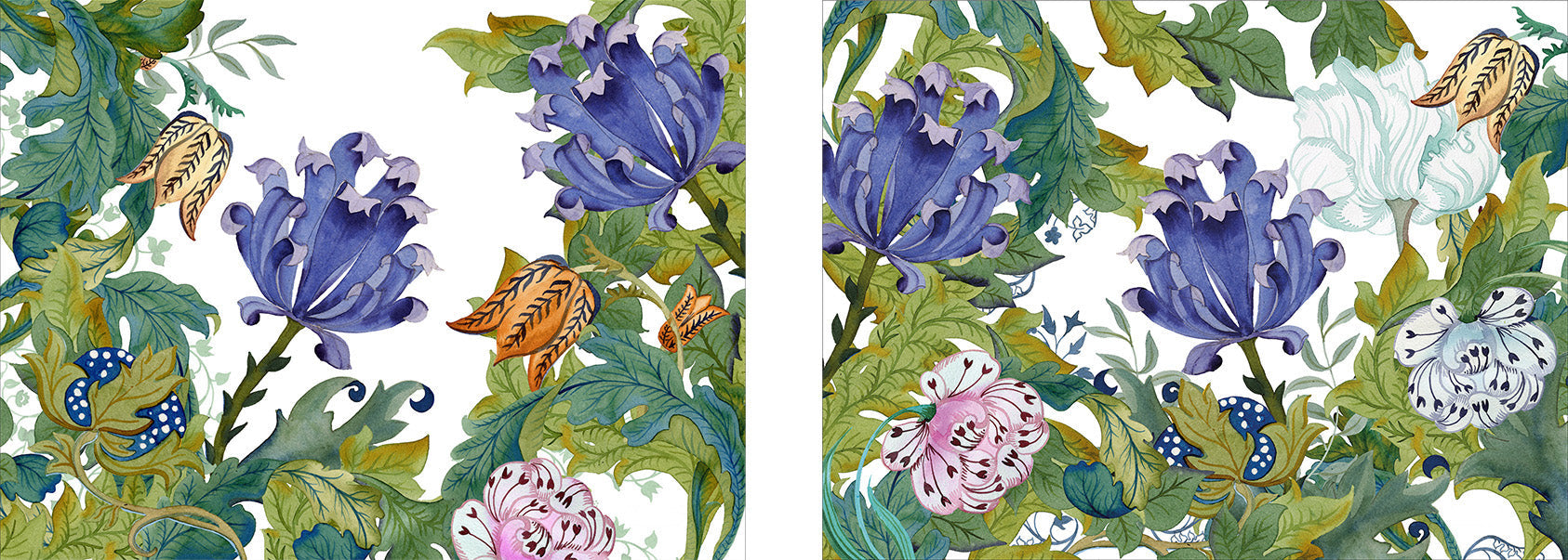 Set of 2 rectangular hardboard placemats Morris - The Napking