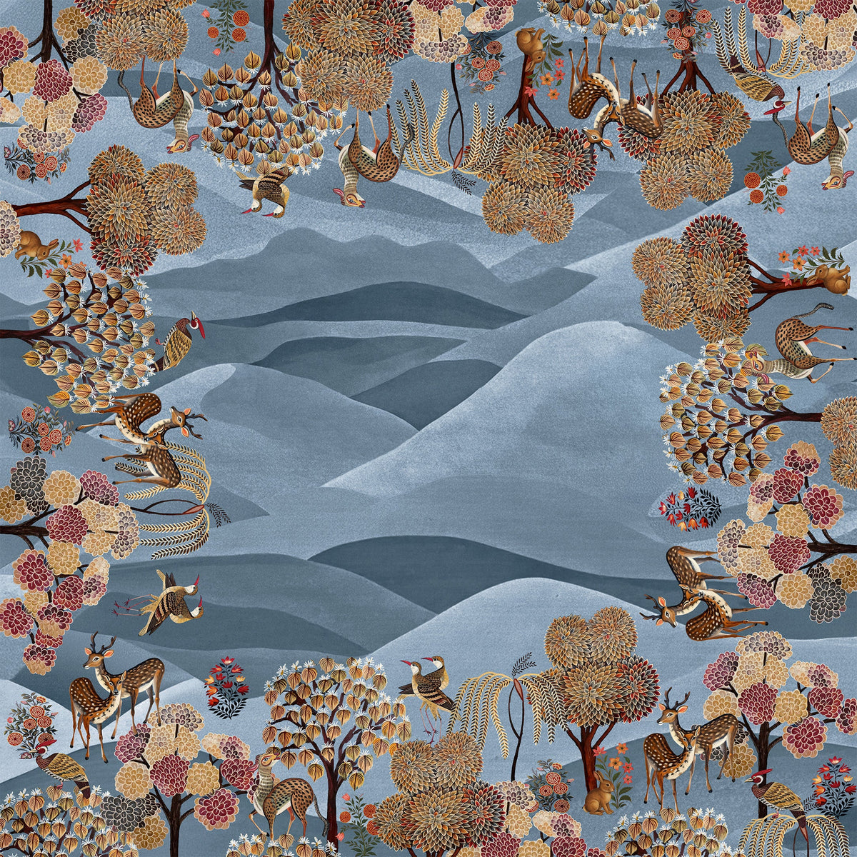 Motswiri Premium Linen tablecloth with organic print, view 7