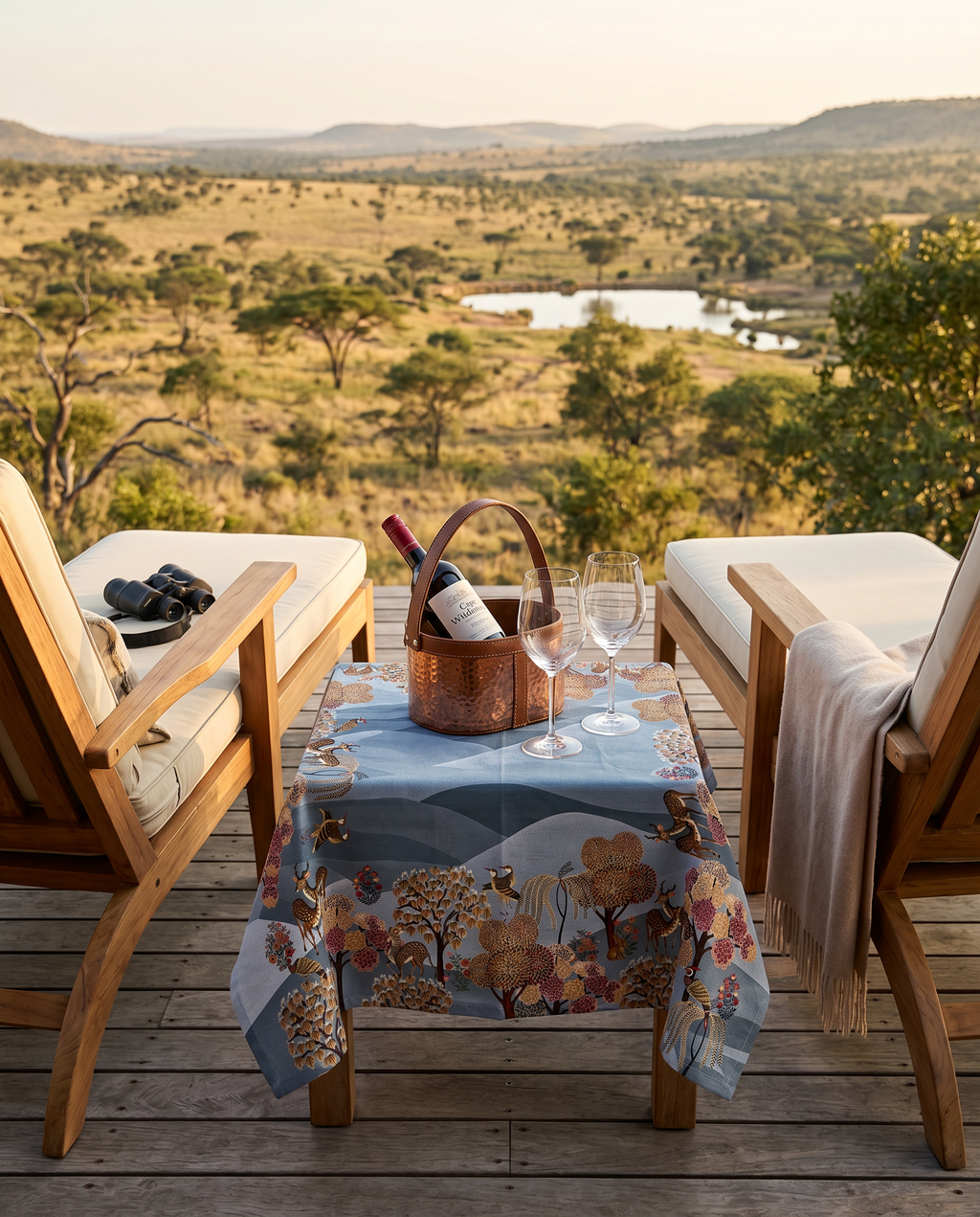 Motswiri Premium Linen Tablecloth, The Napking home textile, 110x110 cm