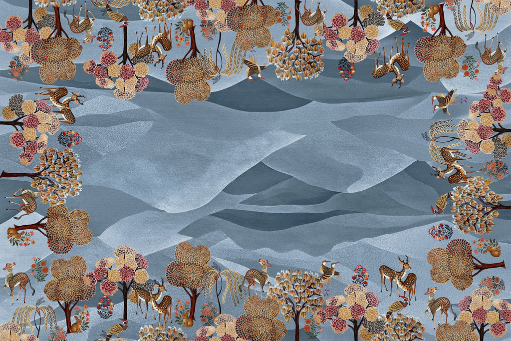 Motswiri lino premium mantel con estampado orgánico, vista 5