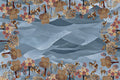 Motswiri lino premium mantel con estampado orgánico, vista 5