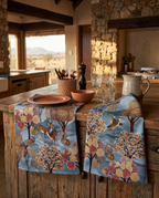 Motswiri Premium Linen kitchen towel with organic print, Kitchen Towel Var. 1