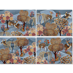 Motswiri set of four Premium Linen placemats with organic print, view 2