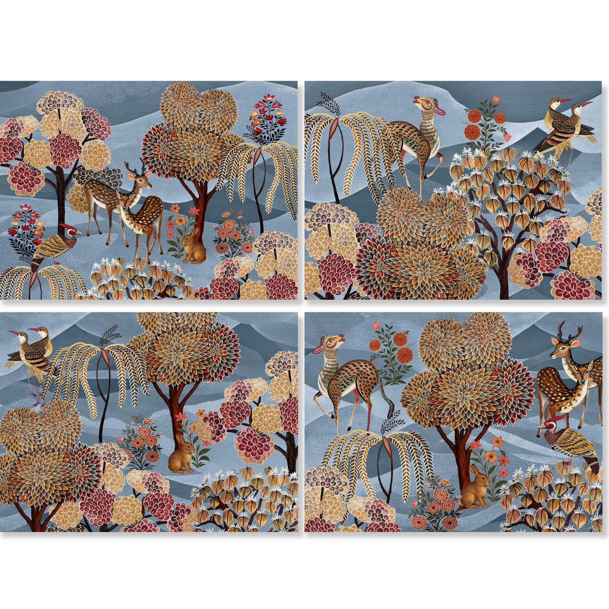 Motswiri set de cuatro lino premium manteles individuales con estampado orgánico, vista 2