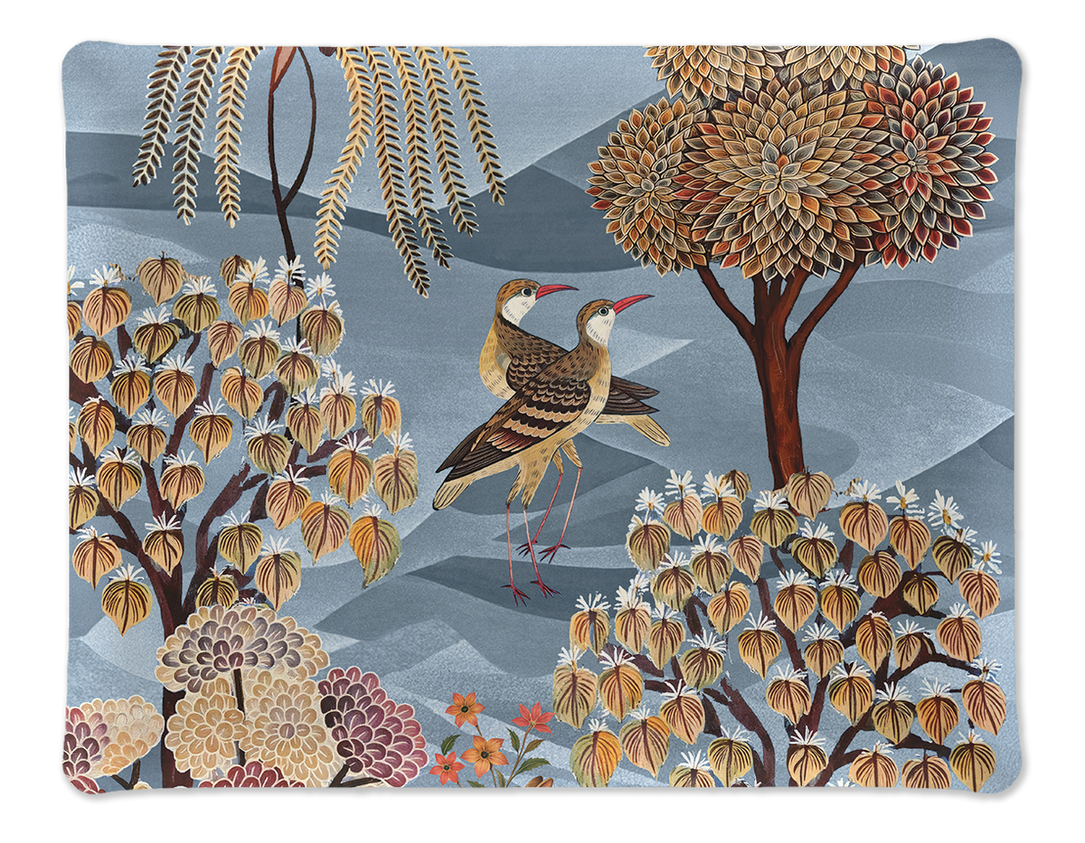 Motswiri acrylic tray with digitally printed linen, 37 × 28 cm