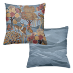 Motswiri decorative velvet cushion with nature-inspired print, view 2