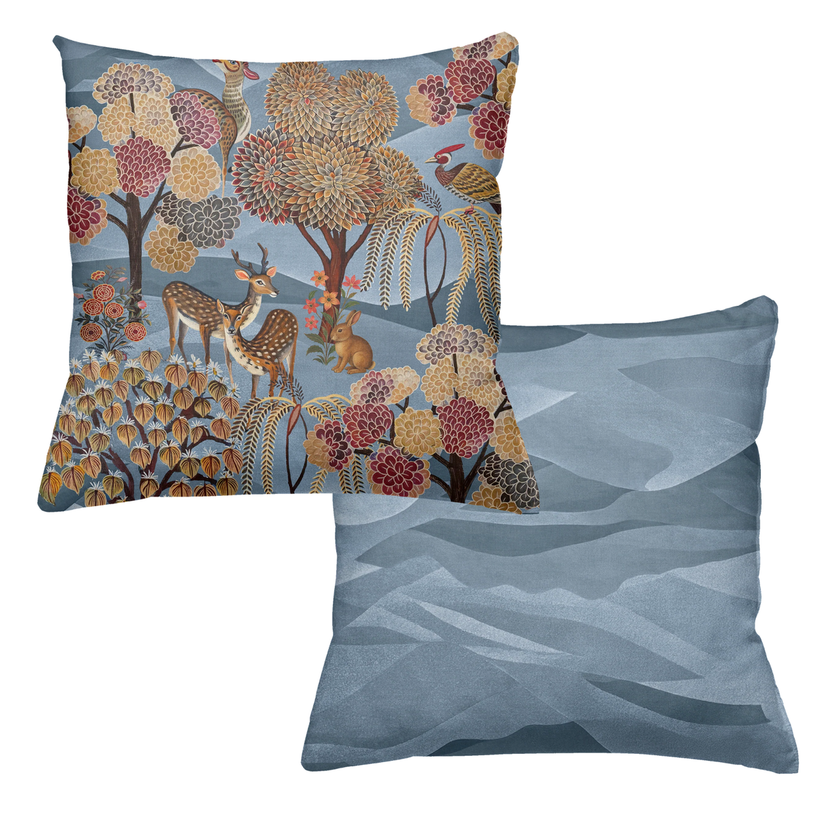 Motswiri decorative velours cushion avec nature-inspired imprimé, view 2