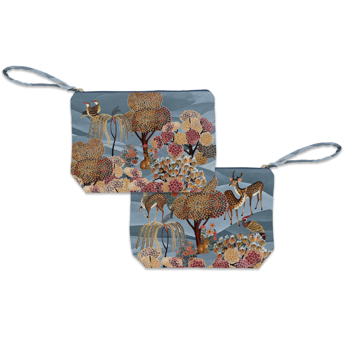 Motswiri velvet pochette with nature-inspired print, view 2