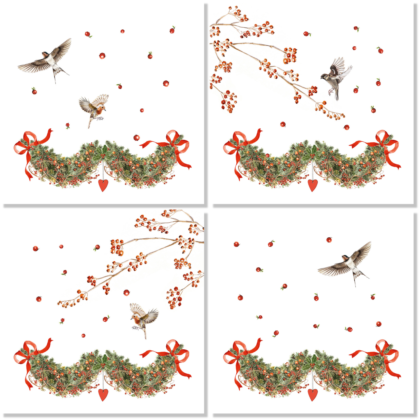 Set Of 4 Napkins «Janine» 100% Made in Italy - The Napking