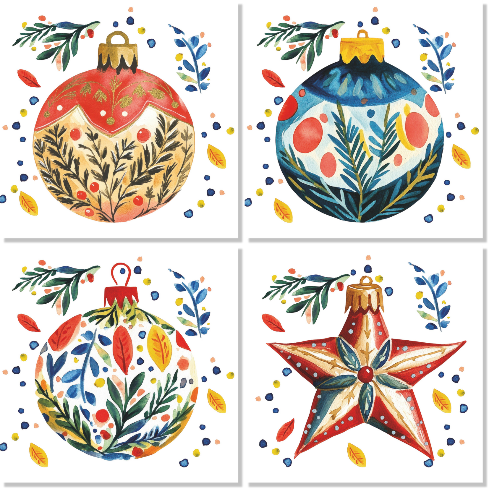 Set Of 4 Napkins «Magic Xmas» 100% Made in Italy - The Napking