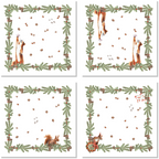Set Of 4 Napkins «The Squirrel» 100% Made in Italy - The Napking