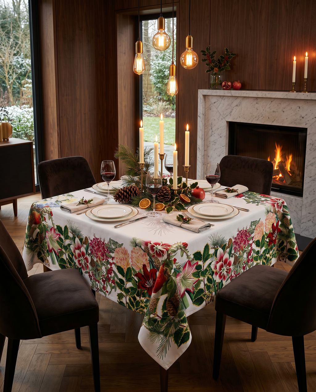 Natalia Pure Linen Tablecloth, The Napking home textile, 180x360 cm